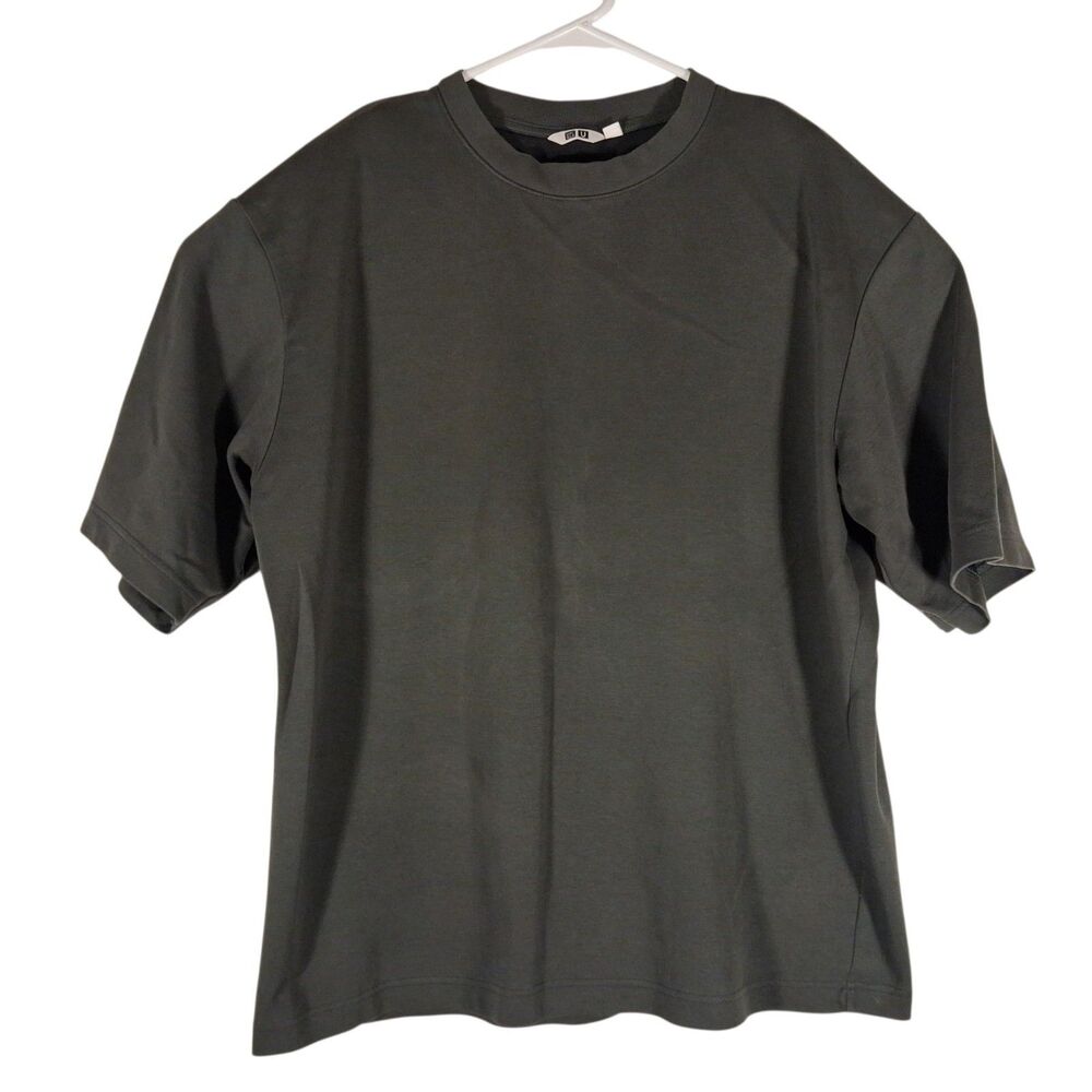 Uniqlo alrism tshirt mens L Large gray blank base layer performance tee short sl